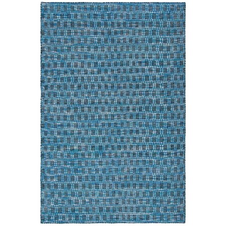 Flowers First 5 x 8 ft. Kilim Contemporary Rectangle Flat Weave Rug Blue & Black FL1868057